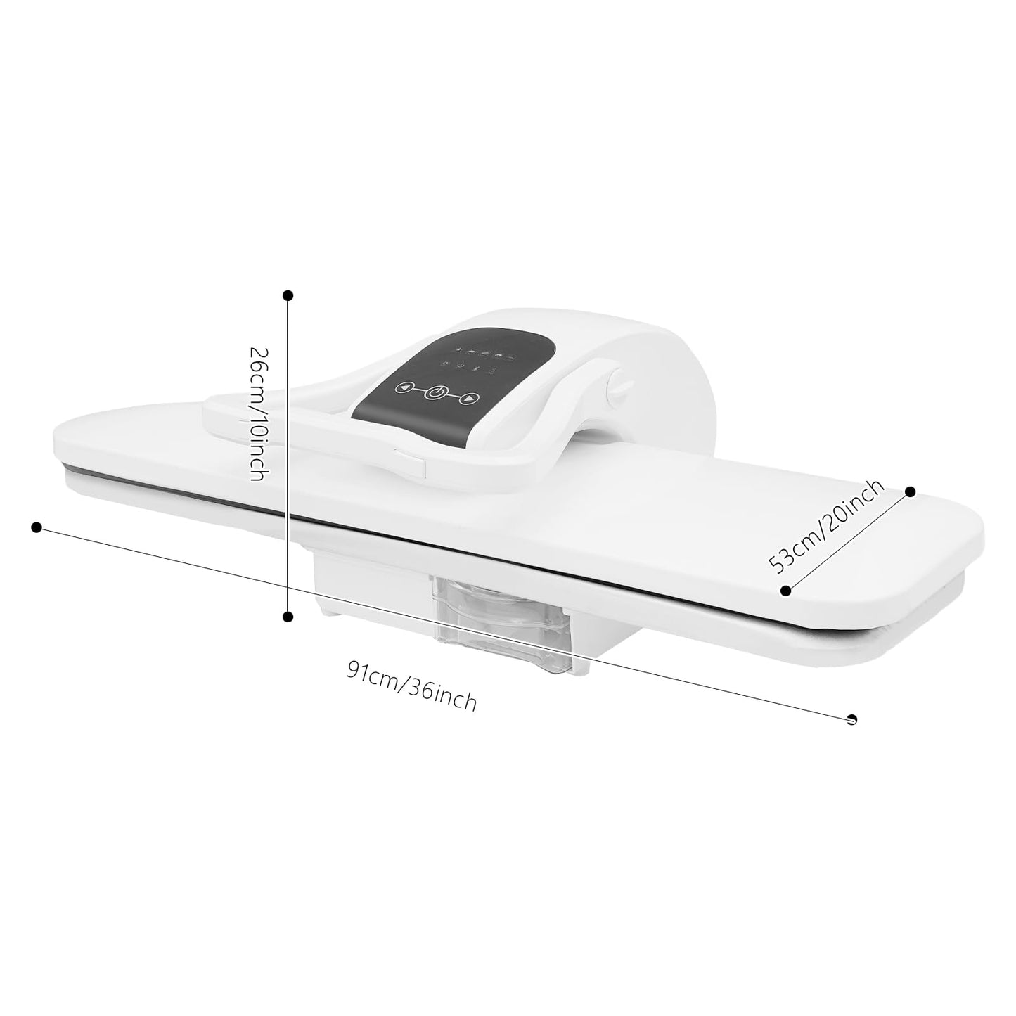 36" Large Steam Iron Press with LED Touch Screen, 1600W Professional Iron Press Machine Steam Press with 5 Fabric Settings & Steam Burst Function for Home Business SYP8810B (White, 36")