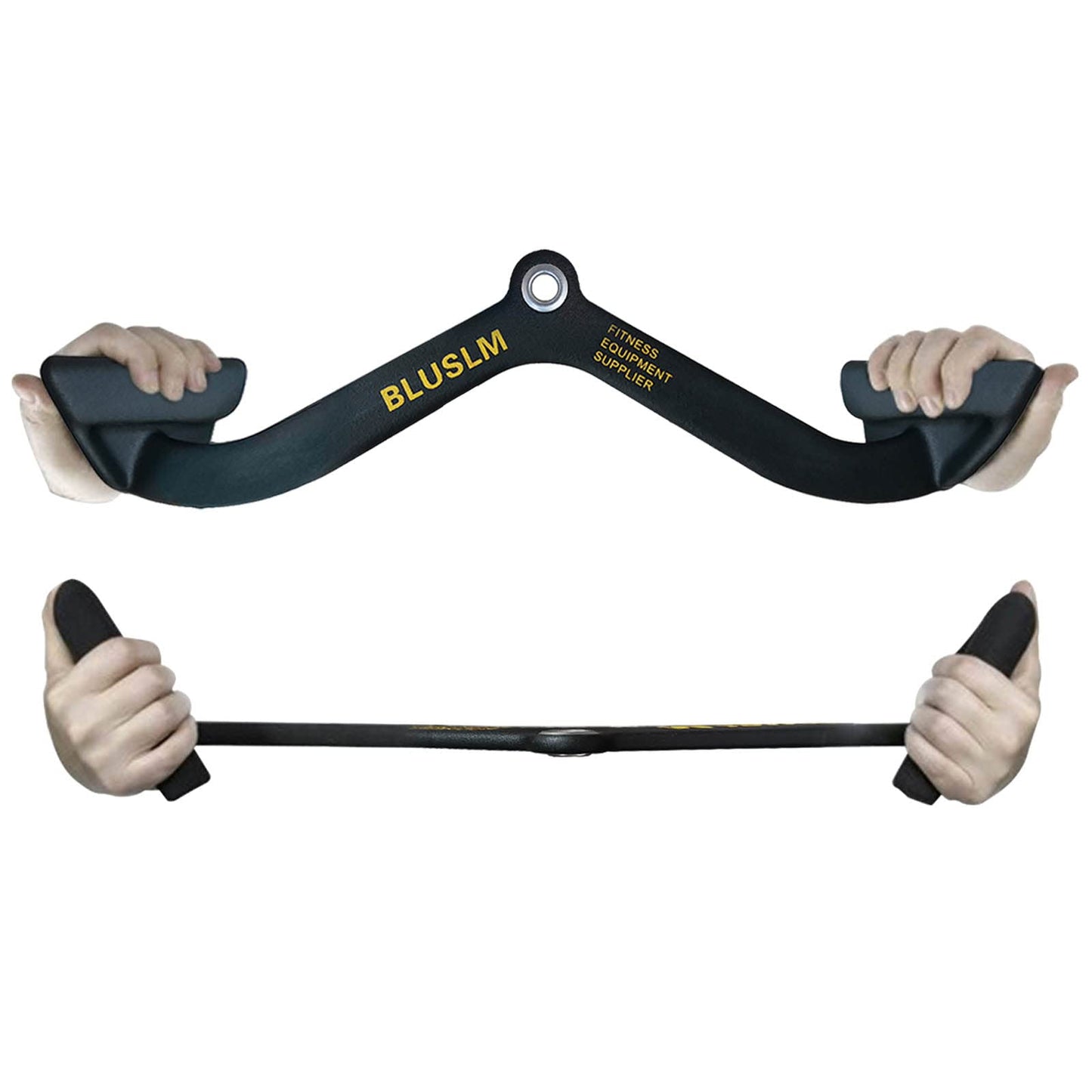 BLUSLM LAT Pull Down Bar for Cable Machine, LAT Pulldown Attachments T-bar V-bar Cable Attachment for Gym, Back Tricep Strength Training Handle