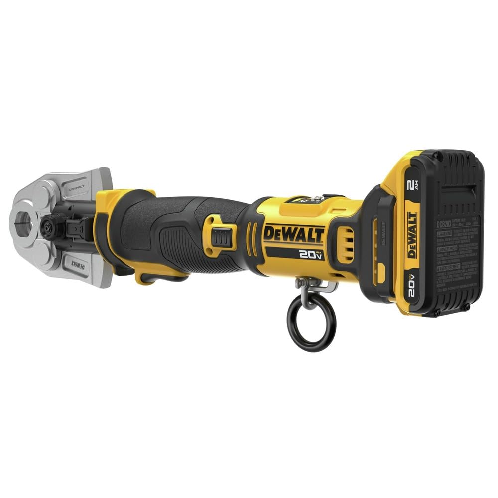 DEWALT 20V MAX Compact Press Tool Kit with CTS Jaws, 1/2-1-1/4 Inch, Cordless, 2 Batteries and Charger Included (DCE210D2K)
