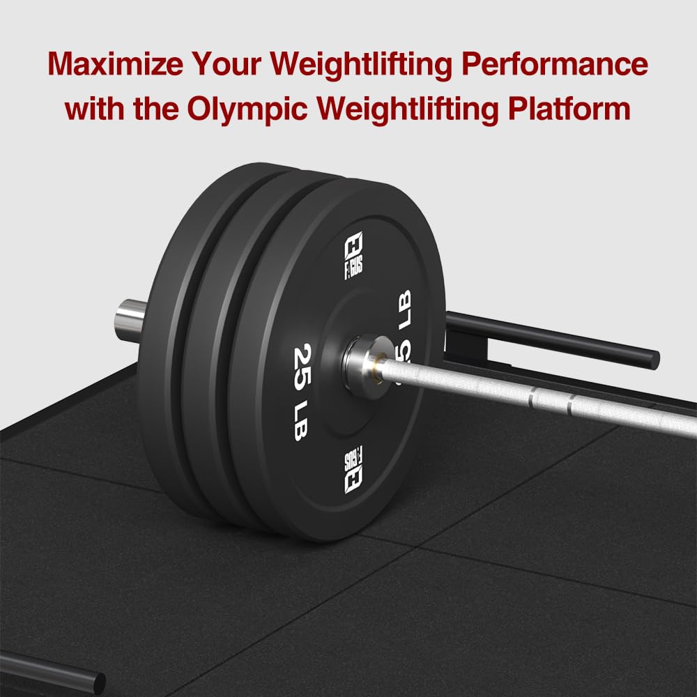 FAGUS H 8ftx4ft Deadlift Platform,Bolt-Together Steel Frame & 8-Pack Rubber Tiles,Dedicated Weightlifting Space, Includes Band Pegs,Weight Lifting Platform for Home Gym