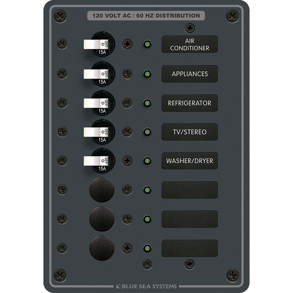 Blue Sea Systems 8059 AC 8 Position Panel, Beige