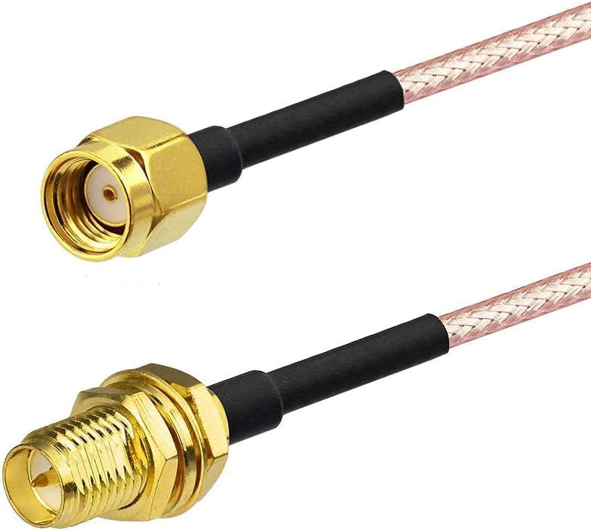 (2-Pack) RG316 15cm 6 inch Bingfu WiFi Antenna Extension Cable RP-SMA Male to RP-SMA Female Bulkhead Mount Cale
