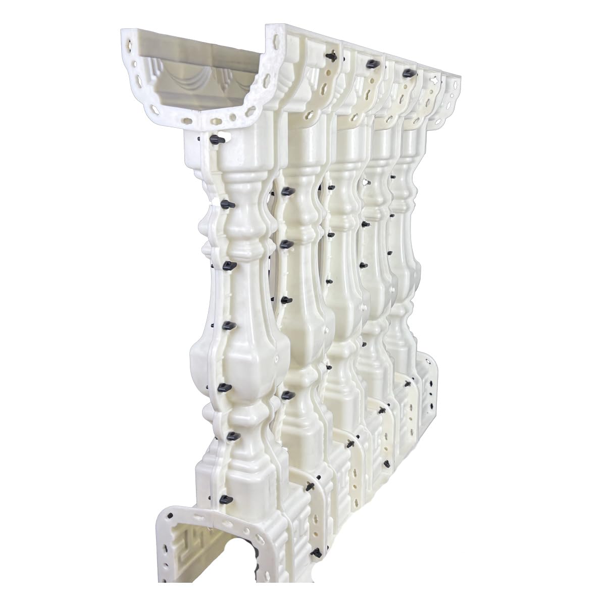DIYUNIMOULD 5PCS 35.4Inch Height Upgraded Thickened Reusable Concrete Balcony Casting Mold - Heavy Duty ABS Forms for Pillar Balustrade (Square Gourd)