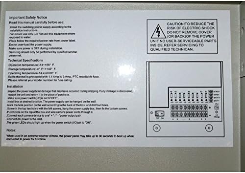 (PB04-03P) 4 3 EVERTECH Channel Ampere PTC Fuse CCTV DVR Security Camera Metal Power Supply Box