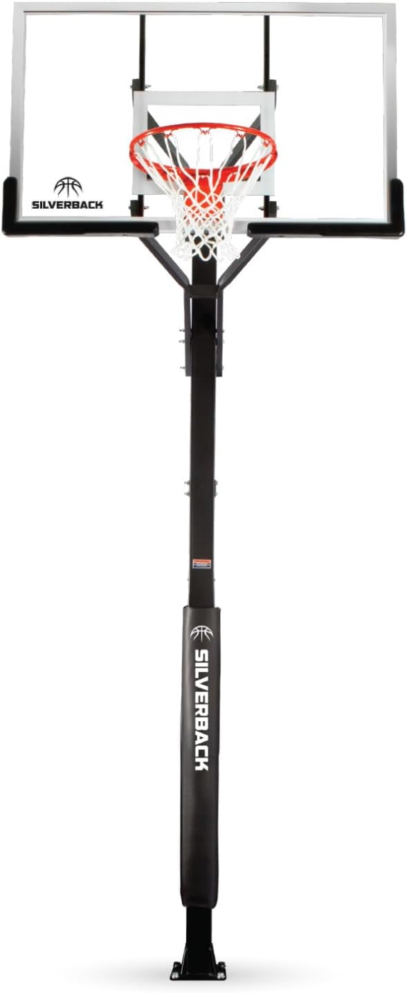 Silverback In-Ground Basketball Hoops, Adjustable Height Tempered Glass Backboard and Pro-Style Flex Rim. - Multiple Styles Available