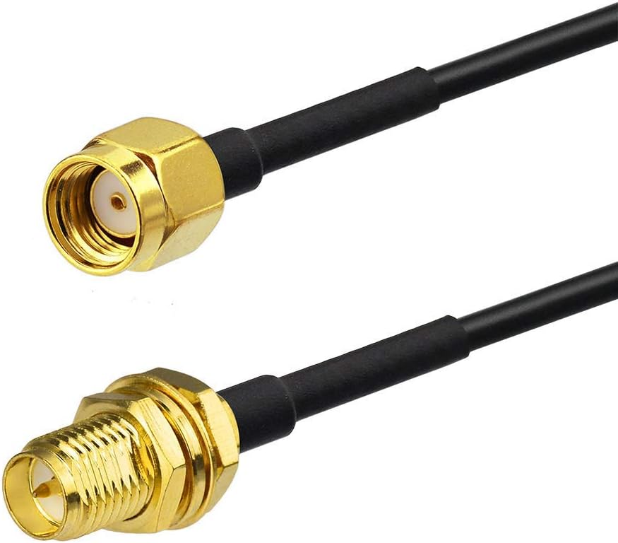 2-Pack RG174 3m 10 Bingfu WiFi Antenna Extension Cable RP-SMA Male to RP-SMA Female Bulkhead Mount Cable feet for WiFi
