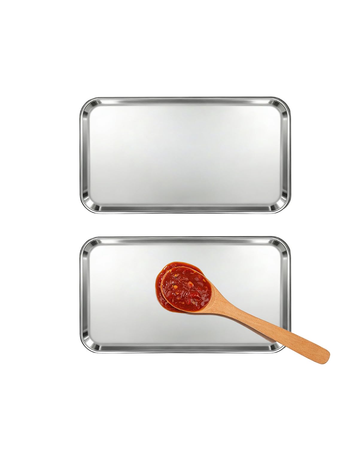 2 Pack Spoon Rest for Stove Top Kitchen Counter Stainless Steel Spoon Rest Coffee Spoon Holder Ladle Cooking Spatula Rest Heat-Resistant Drip Tray Dishwasher Safe Home Cooks Gifts 7.08in. x3.93in.