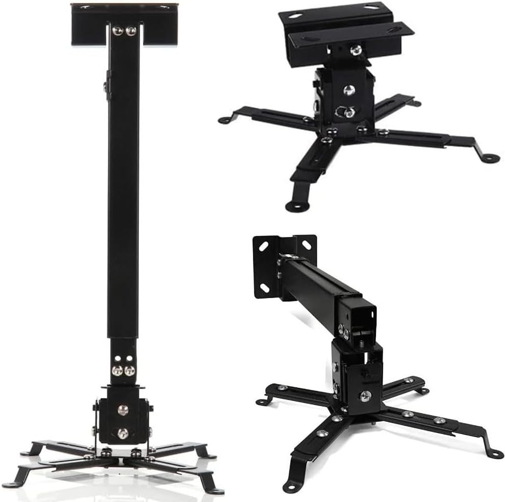 Yuarisx Projector Mount Wall Ceiling Bracket Adjustable Height and Tilt Extendable Arms DLP LCD Projection for Home
