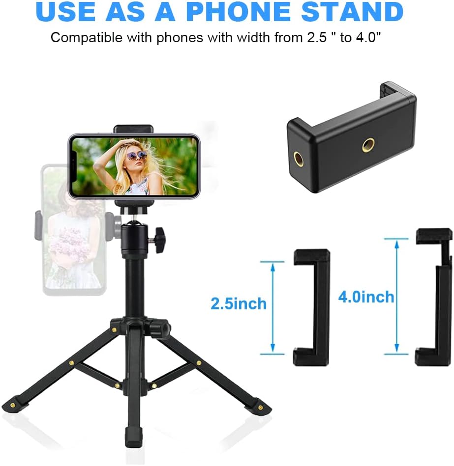 4, 2 JCWINY Mini Projector Stand, All Metal Mini Tripod Desktop Tabletop Stand Compact Desk Tripod for Mini Projector