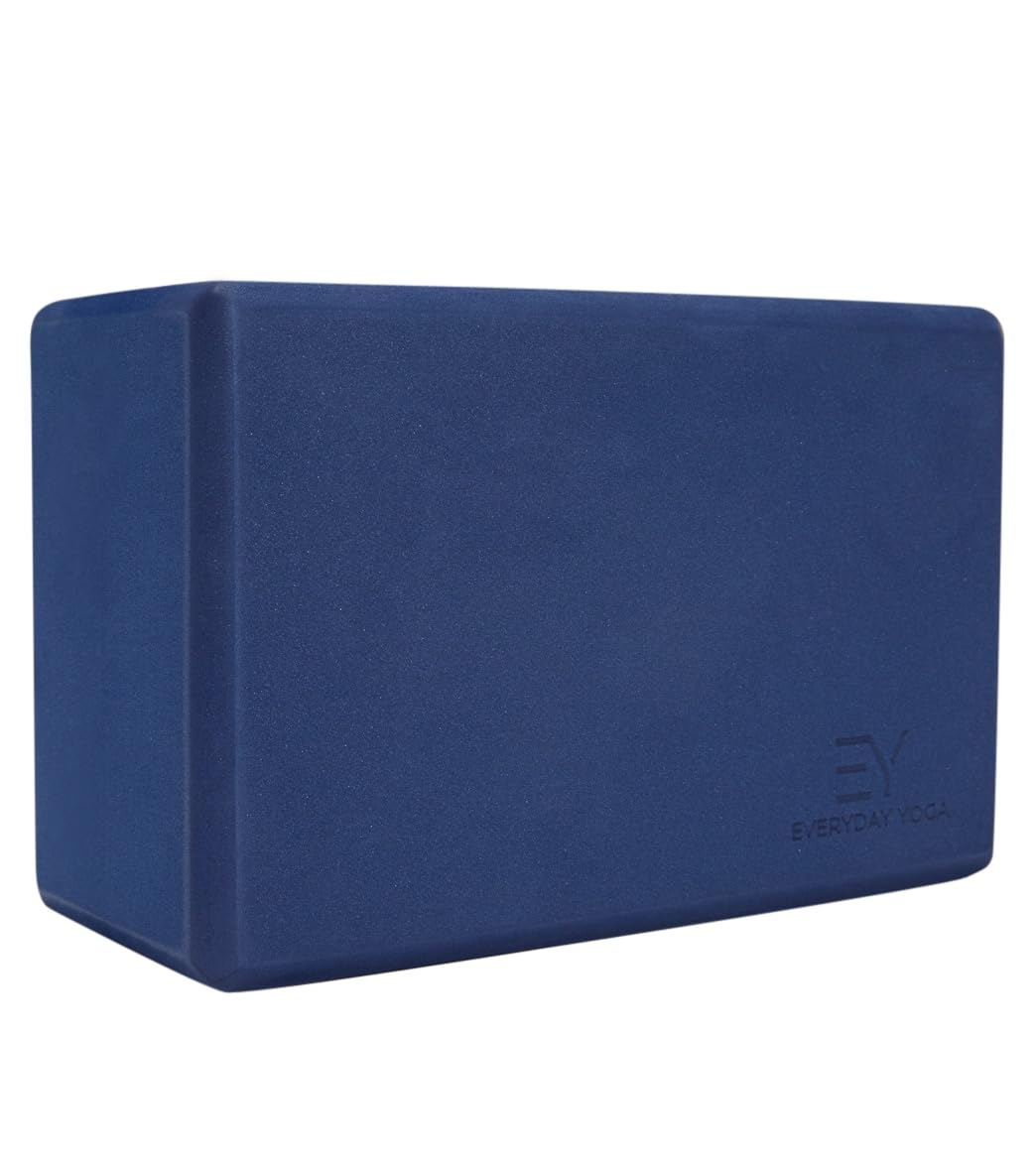 Everyday Yoga Foam Yoga Block 4 Inch - High-Density EVA Support Block for Stability, Balance & Flexibility, Lightweight, Durable & Comfortable - True Navy