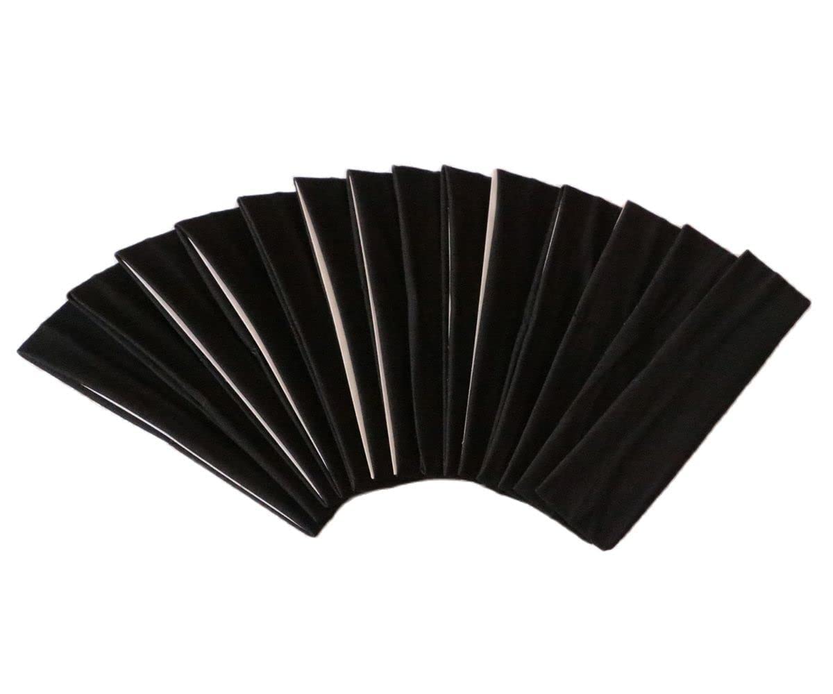 Sport Yoga Headbands,Pack of 14,Fashion Soft Elastic Polyester Sweatband Yoga Stretchy Headband for Women Man Girl (Black)