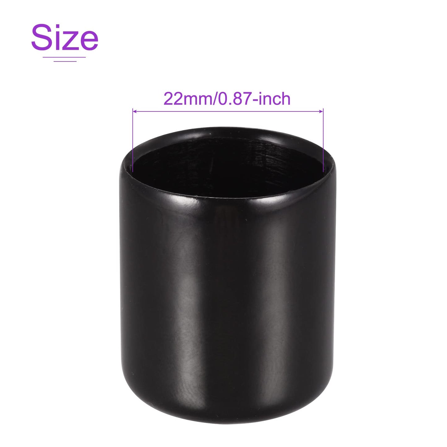 DMiotech 25 Pack 7/8" ID Black Screw Thread Protectors Rubber End Caps Bolt Covers for Screw Bolt Furniture Pipe