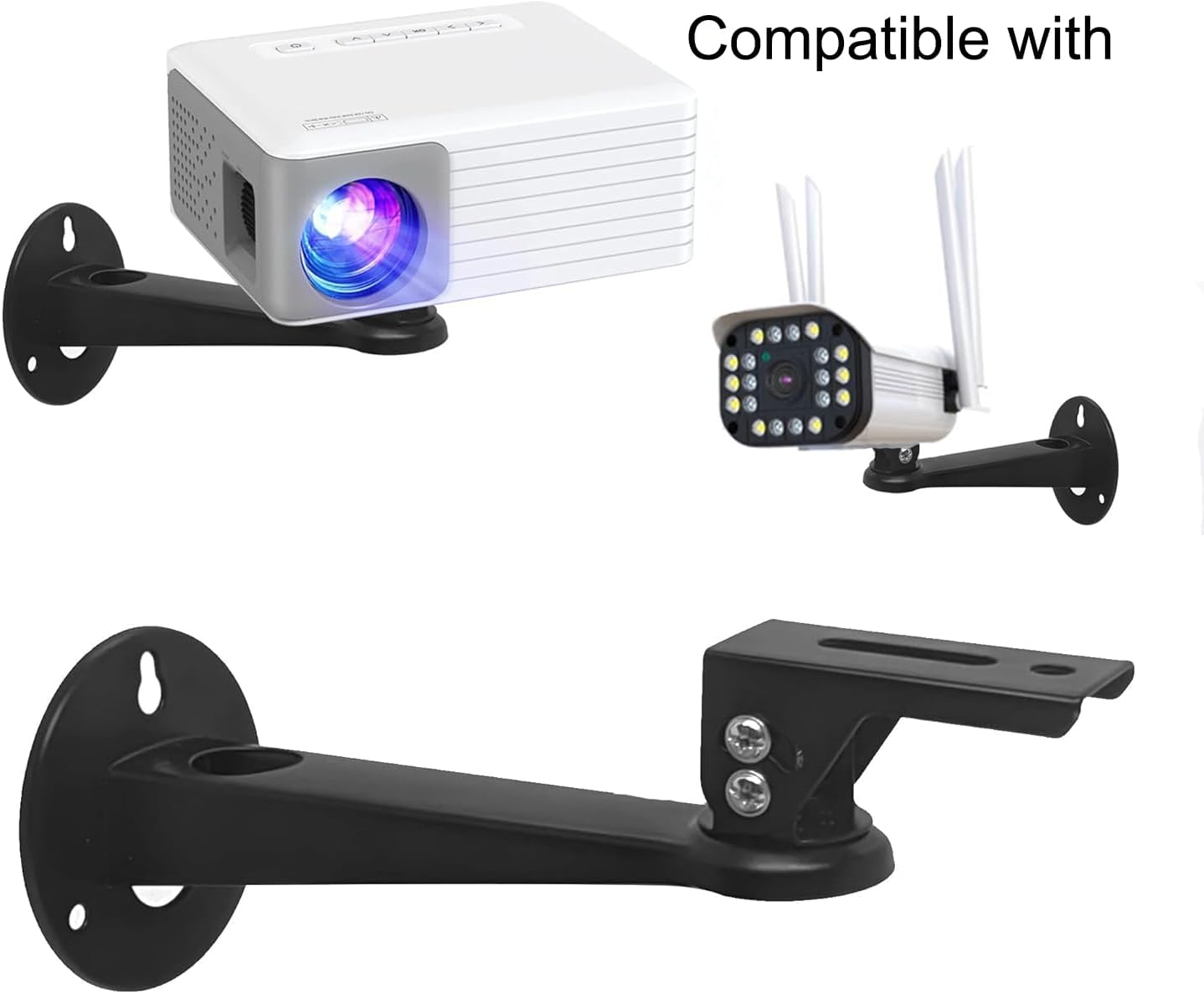2-Be-Best 7.87" 7.8 lbs 360 Adjustable Projector Wall Mount, Length Load Rotation Stand for Video Projector Camera
