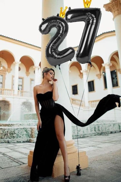 Black Giant Number 1 Balloon by [Brand Name] - 40 Inch First Birthday Decoration for Boys & Girls