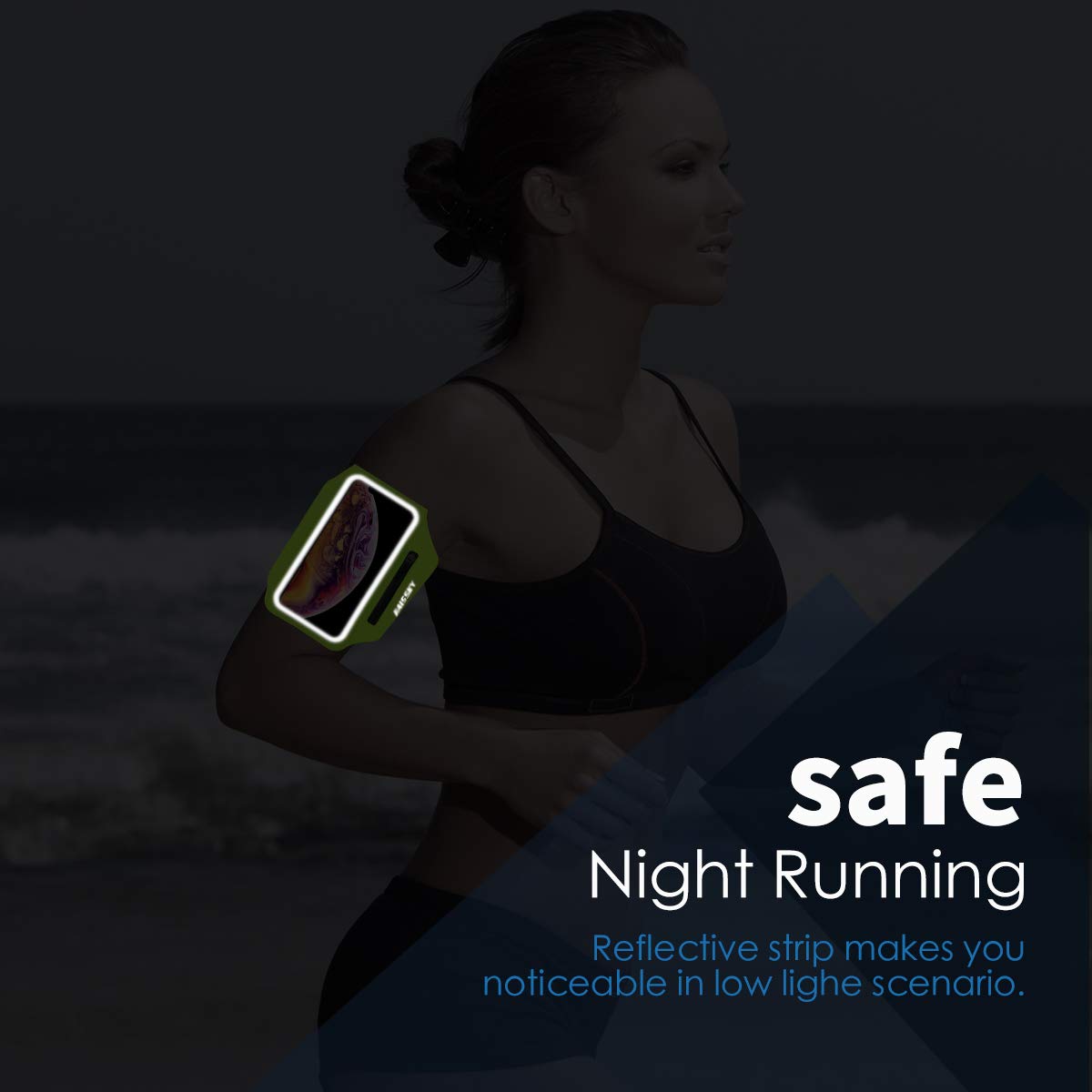 Running Armband with Earphone Bag Cell Phone Armband for iPhone 17 16 15 Pro 14 Plus 13 11 XR, Galaxy S24/S10 Water Resistant Sports Phone Holder Case & Zipper Slot Car Key Holder for 6.7 inch Phone