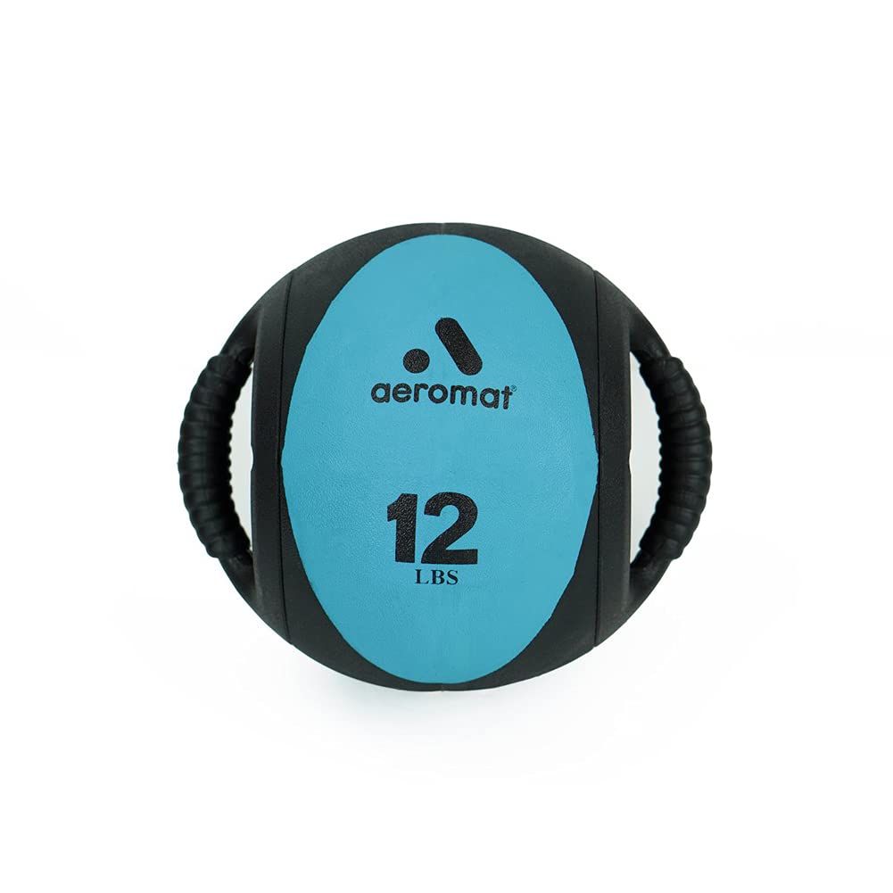 Aeromat Dual Grip Power Medicine Ball, 9cm/12-Pound, Black/Teal