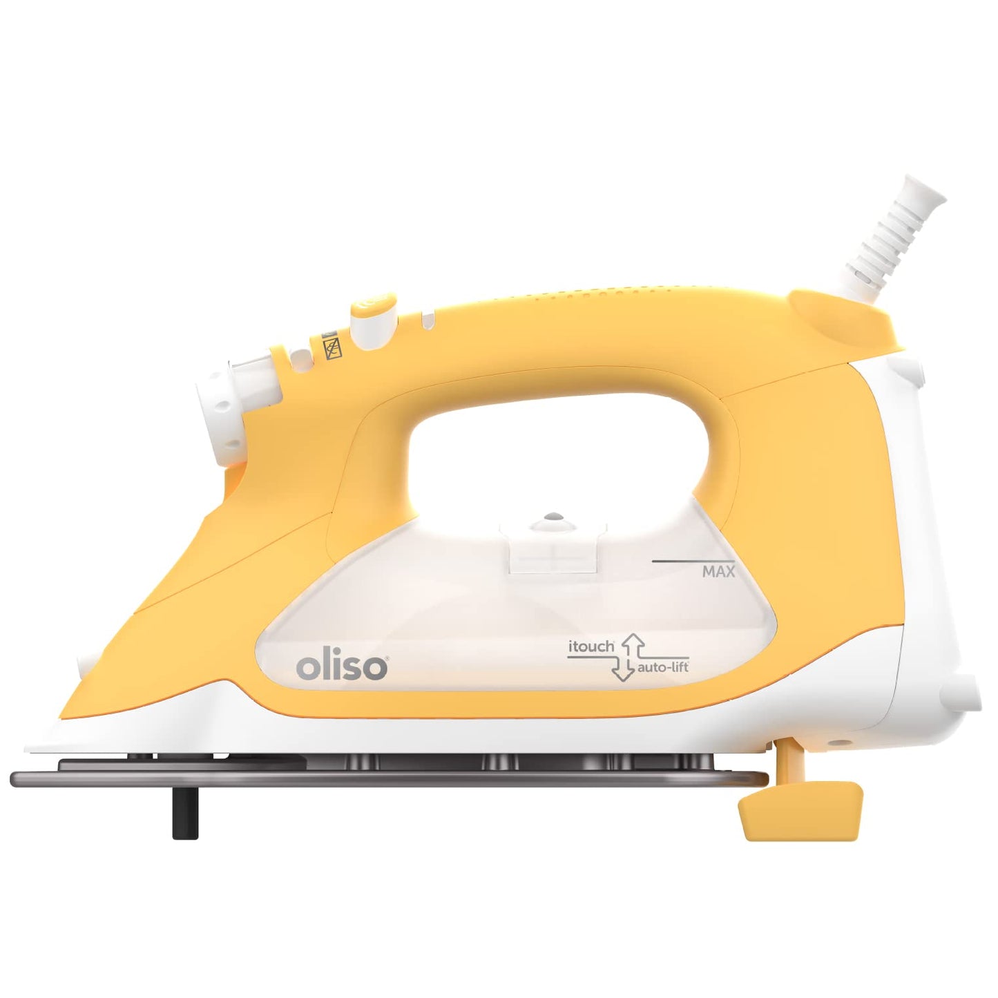 oliso TG1600 ProPlus Smart Iron with Auto-Lift – 1800 Watt Steam Iron for Clothes, Sewing, Quilting & Crafting – Diamond Ceramic-Flow Soleplate, Butterscotch