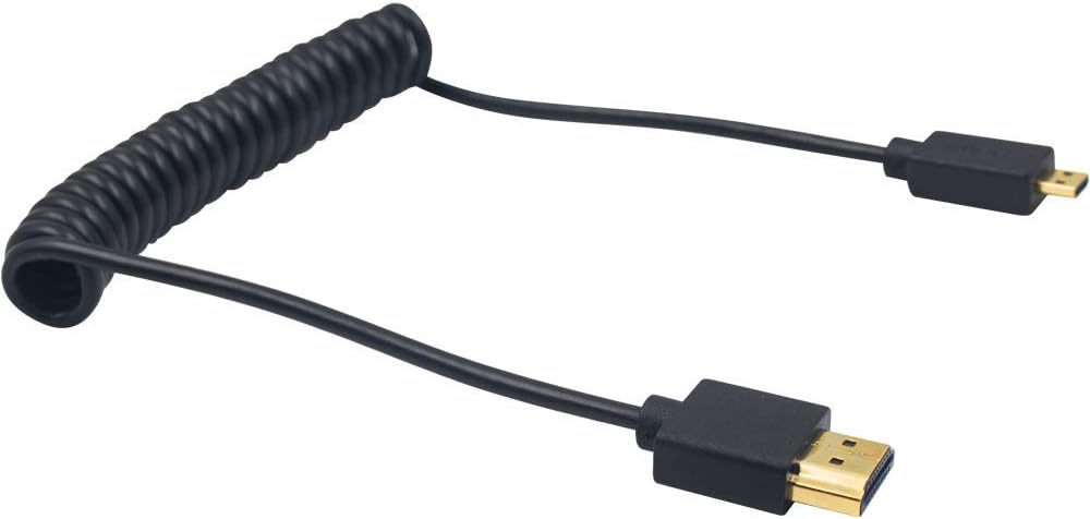 1FT-4FT, 4K@60Hz 3D 5 4, 7/6 Duttek Micro HDMI to HDMI Coiled Cable HDMI to Micro HDMI Adapter Cable Extreme Slim/Thin