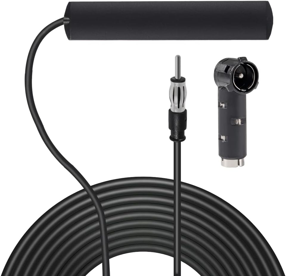 DORHEA Radio Antenna Car FM Stereo Electronic Universal Booster Antenna DIN Plug Adhesive Patch Hidden Windshield