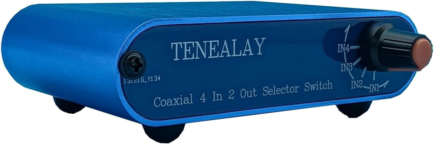 MUSYSHOW 4x2 4 2 SPDIF Coaxial Audio Switch Box - Input Output Digital Coaxial Signal Switcher Selector for Home