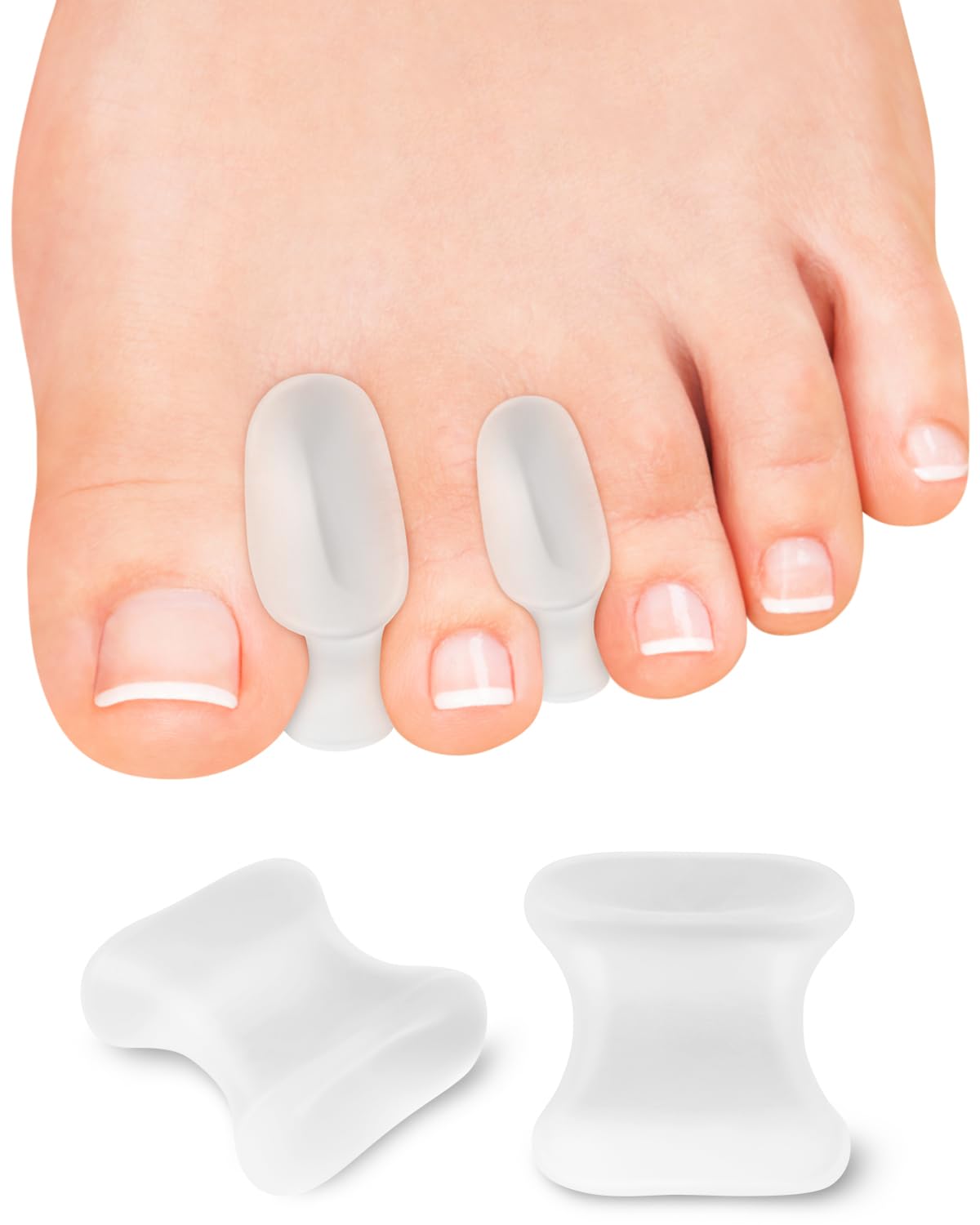 PGRODE 12 Pack Gel Toe Separators Silicone Toe Spacers for Women Men Bunion Corrector Toe Pain Relief, Toe Alignment, Soft Toe Spacer for Crooked Toes, Overlapping Toes, Hammertoe Correction (Small)