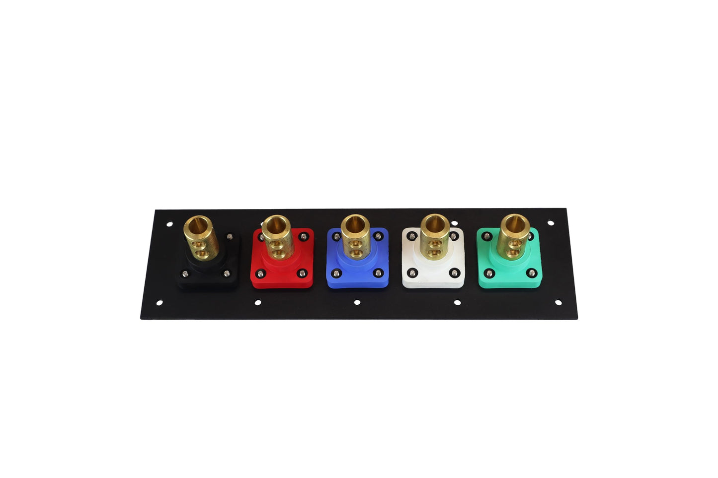 Power Assemblies 5 Position CAM Lock Panel, 400 Amp, 3 Phase 120/208V, Male, 45°, Double Set-Screw Connections with NEMA 3R Caps and Lanyards, Series 16 CAM Connectors, Power Distribution Panel