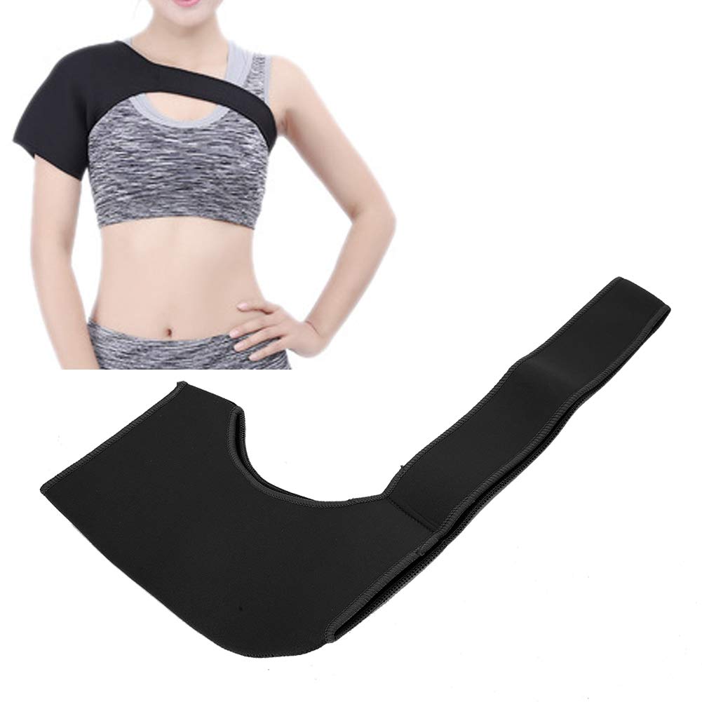 Dioche Sport Bandage, Recovery Shoulder Brace for Men, Adjustable Shoulder Pad Strain Protective Gear Right Shoulder Protector (Black)