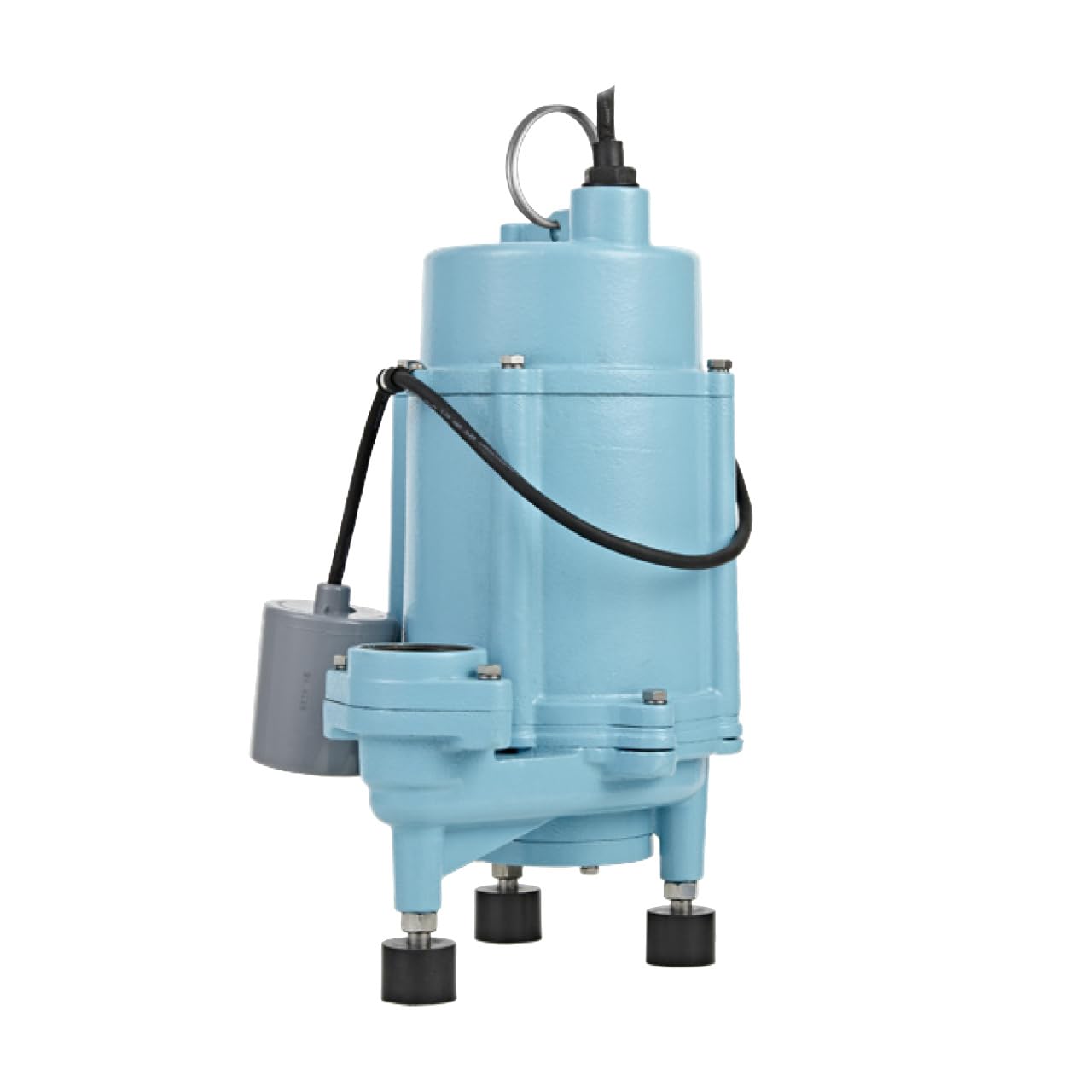 Little Giant 16G-F231-20 1 HP, 52 GPM, 1 Phase, 230 Volt, Automatic Cast Iron Submersible Grinder Pump with Piggy-back Tethered Float Switch, 20-Ft. Cord and 230 Volt Plug, Blue, 509813