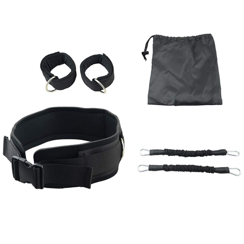 Workouty YCYU Vertical Bounce Trainer Set Leg Strength Jump Training Waist Belt Ankle Cuff Resistance Band Home Gym Equipment