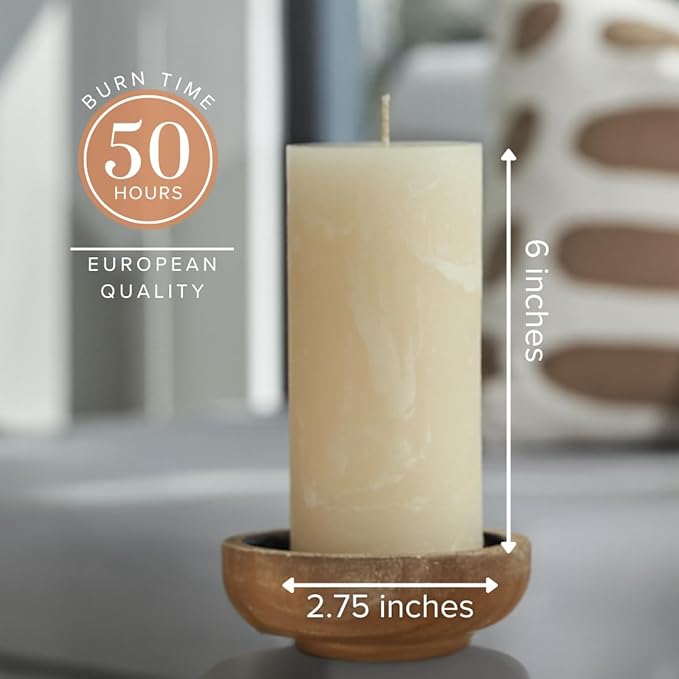 Simply Soson 3x6 in. Ivory Scented Candles Set of 3 - Eucalyptus Sage, Citrus, Rustic Lavander - Home Aromatherapy Decor