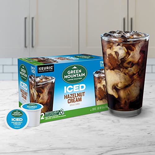 Green Mountain Coffee Roasters ICED Hazelnut Cream, Single Serve Keurig K-Cup Pods, Flavored Iced Coffee, 72 Count
