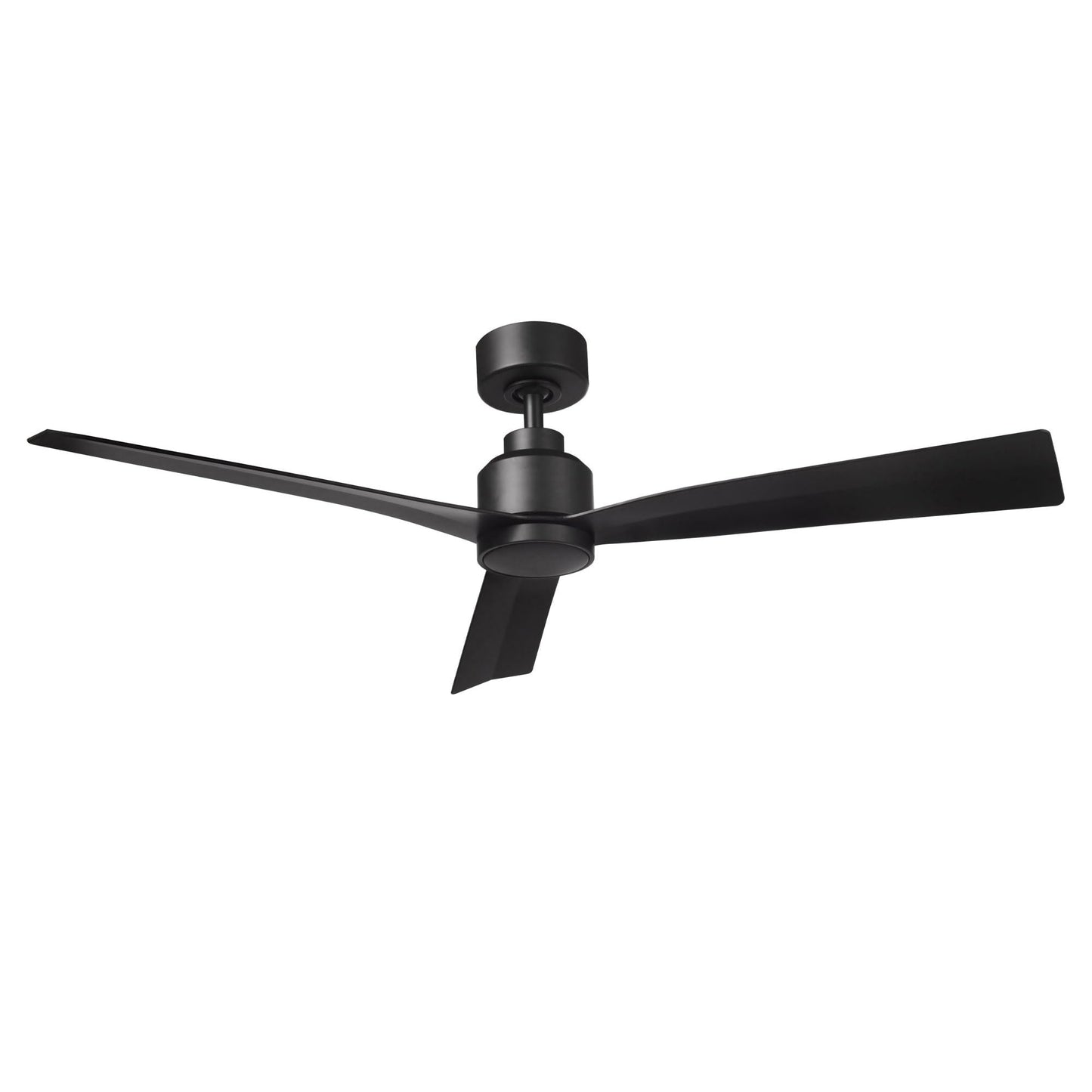 Clean Indoor/Outdoor 3-Blade Smart Compatible Ceiling Fan 52in Matte Black with Remote Control and Wall Cradle. Works with iOS/Android, Alexa, Google Assistant, Samsung SmartThings, and Ecobee.