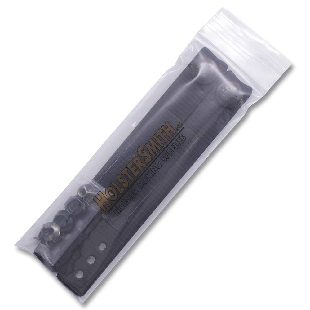 IWB Soft Belt Loops - Black – w/Heavy Duty Rubberized Nylon Pull-The-Dot Security Snaps & Mounting Hardware - Holster Loops for IWB Carry - (Fits 1.25" to 2.00" Belts (Adjustable) - (Pair)
