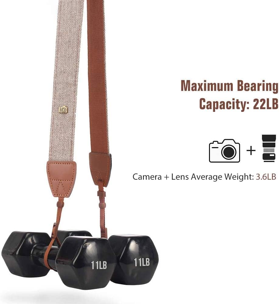 MoKo Camera Strap, Premuim Cotton Canvas Braided Adjustable Universal Sling Shoulder Neck Belt for All DSLR Digital