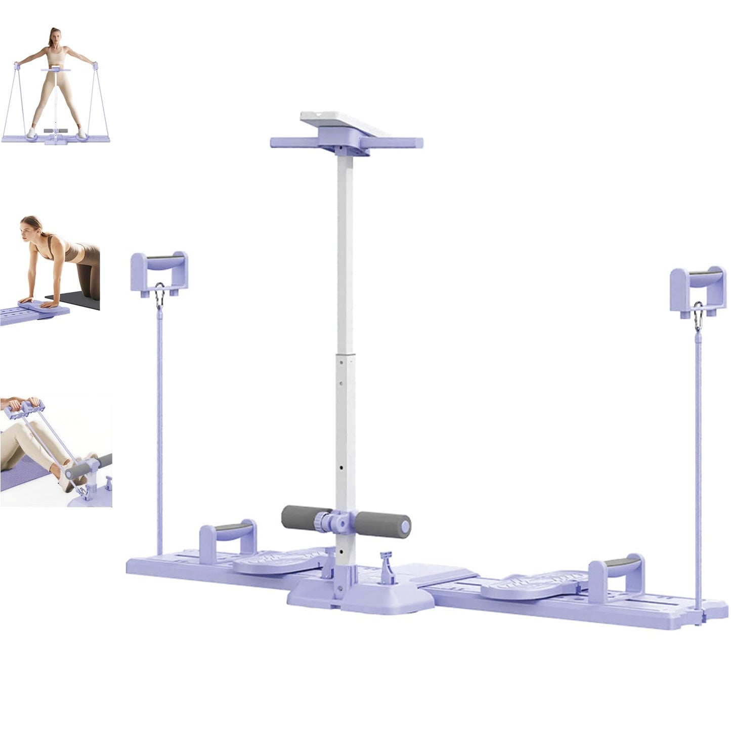 WUGCHDA Ski Machine Simulated, Adjustable Height Ski Trainer for Women with Resistance Bands, Foldable Ski Machine Exercise Equipment for Leg Pelvic Floor Muscle Workout