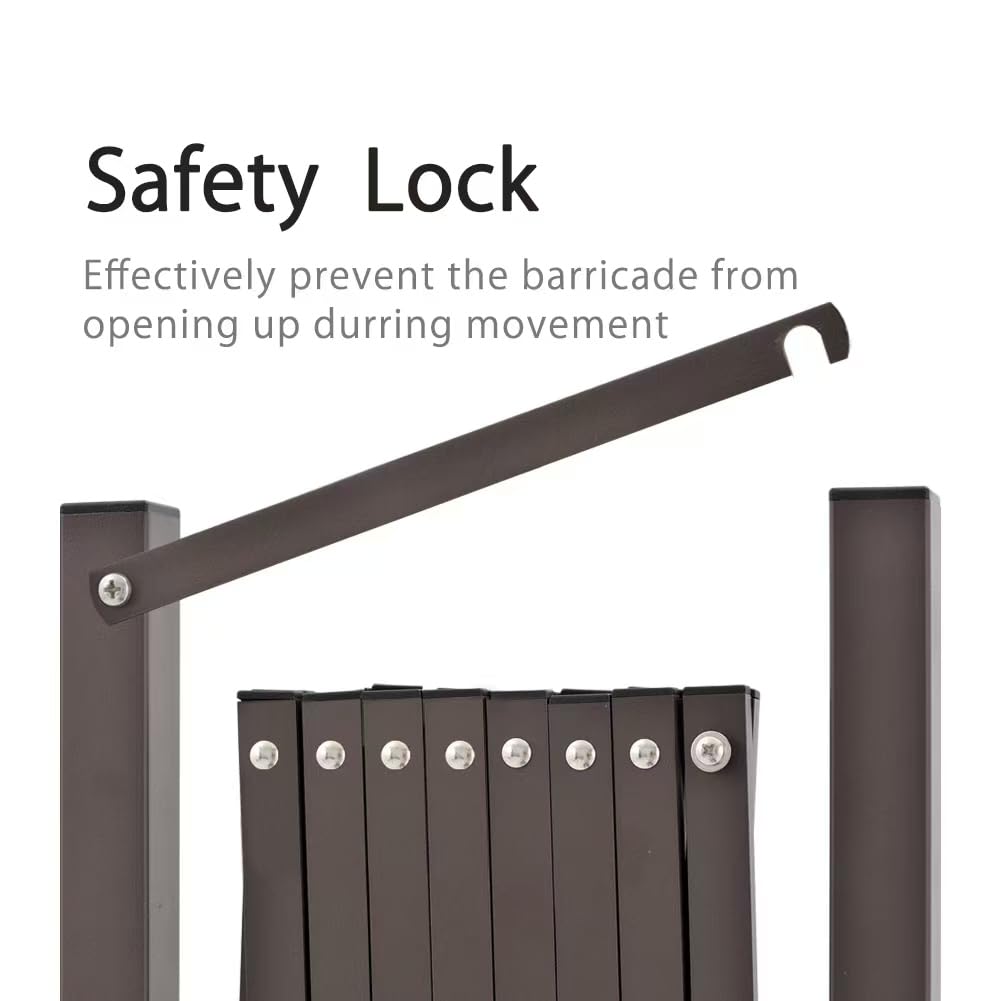 GYMTIME Industrial Expandable Metal Barricade, Portable Safety Barrier with Casters, Mobile Folding Scissor Gate, Aluminum Retractable Fence, 0-180 Degree Rotating, 23.6 Feet, Indoors Outdoors