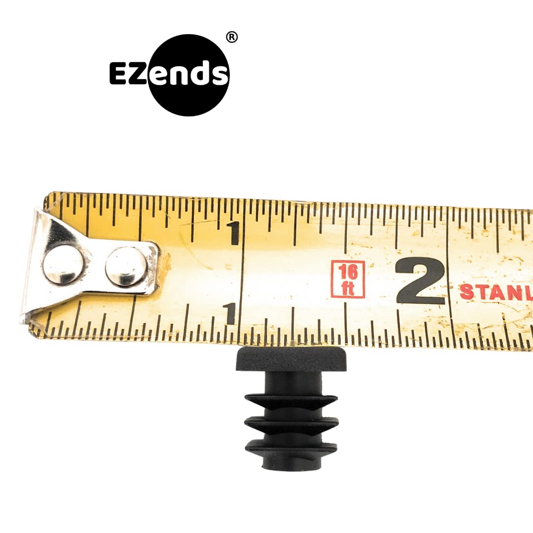 EZends Premium Grade 1/2 Inch Extra Durable Plastic End Plug, for Square Tubing 16-18 GA / 100 Pack / 1/2 Inch End Caps / Chair Glide Floor Protectors