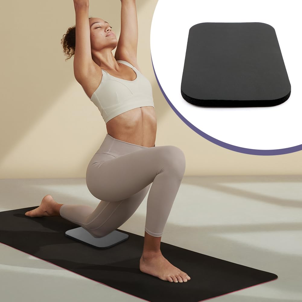 Yoga Knee Pad,High Density Foam NBR Material Yoga Knee Cushion,Clear Up Pain During Exercise,Exercise Pads for Knees Elbows Wrist,Ideal for Pilates and Planks (Black,11.4x7.5x0.59inch)