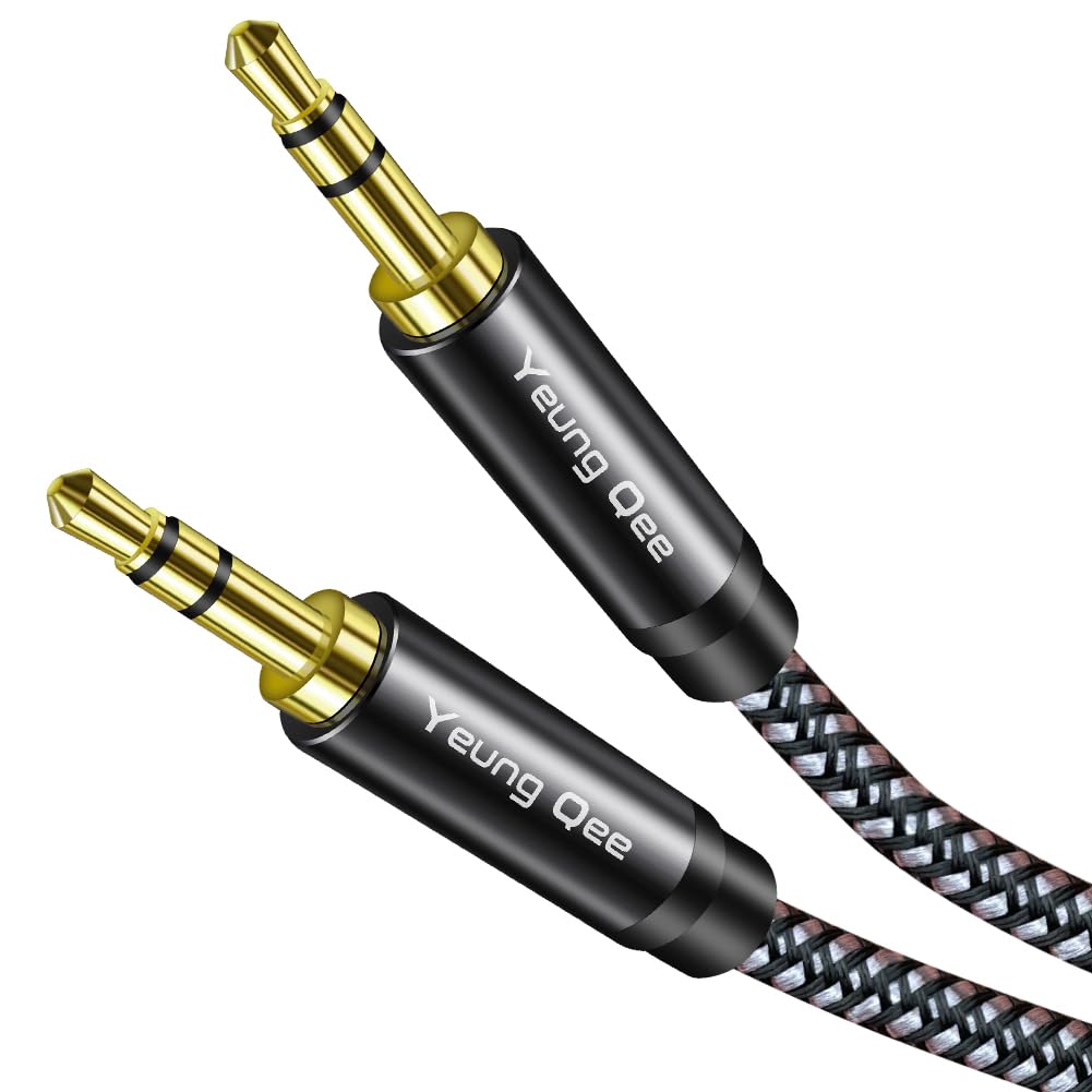 Yeung Qee 1.5ft, 3.5mm 3.5mm (1.5FT) Aux Cord Aux Cable - Nylon Braided Audio Cable Male to Male AUX Cord Compatible