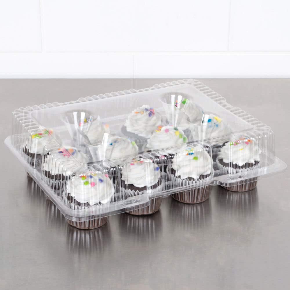 Case of 50 plastic cupcake boxes 12 Cupcake Containers Clear plastic disposable 12 pack Cupcake Container 1 dozen cupcake container 12 cavities 12 Compartment Cupcake Container 12 count (50)