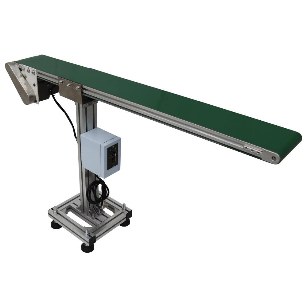 HayWHNKN Electric Conveyor Belts Systems 47x5.9inch Belt Conveyor Singel Row Leg Adjustable Speed PVC Belt Aluminum Frame