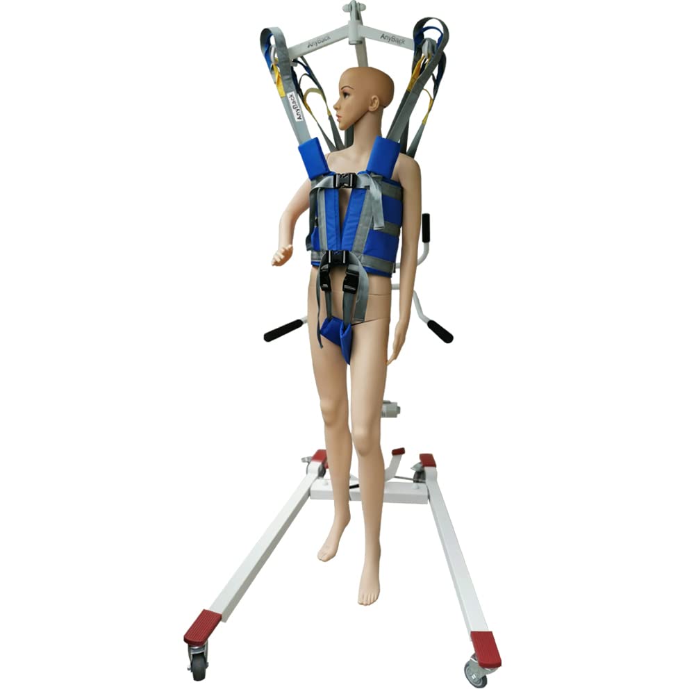 Patient Lift Sling Medical Aid Standing Transfer Belt Walking Strap Heavy Duty Carrier Fold Up Full Body Get Up Sit to Stand Assist for Elderly Senior AnyBack Black