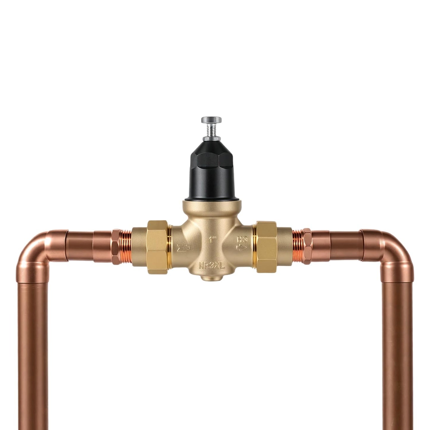 Upgraded 1" Brass Pressure Reducing Valve，Water Pressure Regulator for home with Double Union FNPT Connection - Stainless Steel Strainer Screen (1 inch)