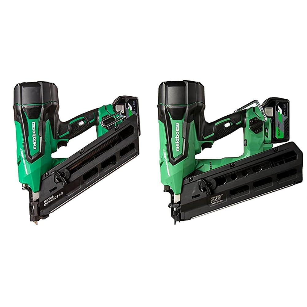 Bundle of Metabo HPT 36V MultiVolt Cordless Metal Connector Nailer Kit | NR3665DA + Metabo HPT 36V MultiVolt Cordless Framing Nailer | NR3690DR