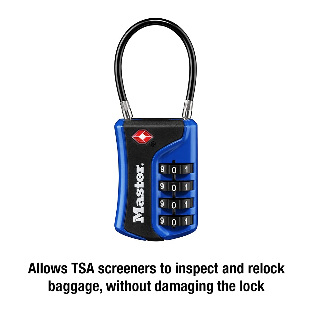 Master Lock 4697D Set Your Own Combination TSA Approved Luggage Lock, 1 Pack, Colors May Vary