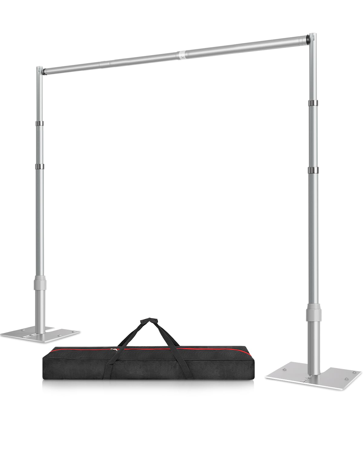 10x10 Pipe and Drape Stand Kit, Heavy Duty Backdrop Stand Adjustable, Sturdy Metal Back Drop Decoration Frame with Flat Base for Parties, Flower Wall, Wedding, Event,Trade Shows, Photo Shoot