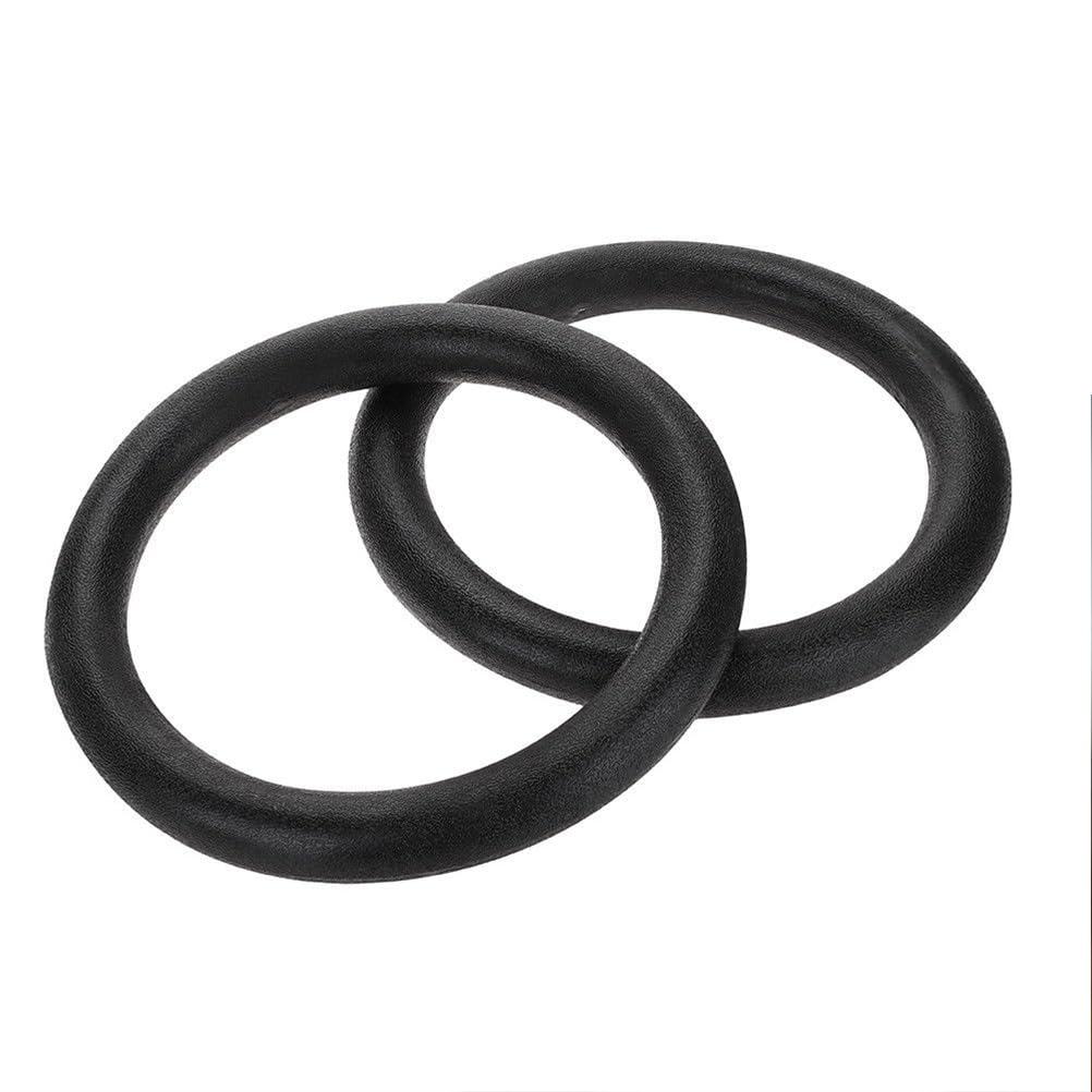 CLISPEED D Ring 2pcs Workout Ring Muscular Cross-Training Strength Bodybuilding Plastic Training Replacement Rings Gymnastic Bodyweight Black for Workouts Cross Gym Fitness