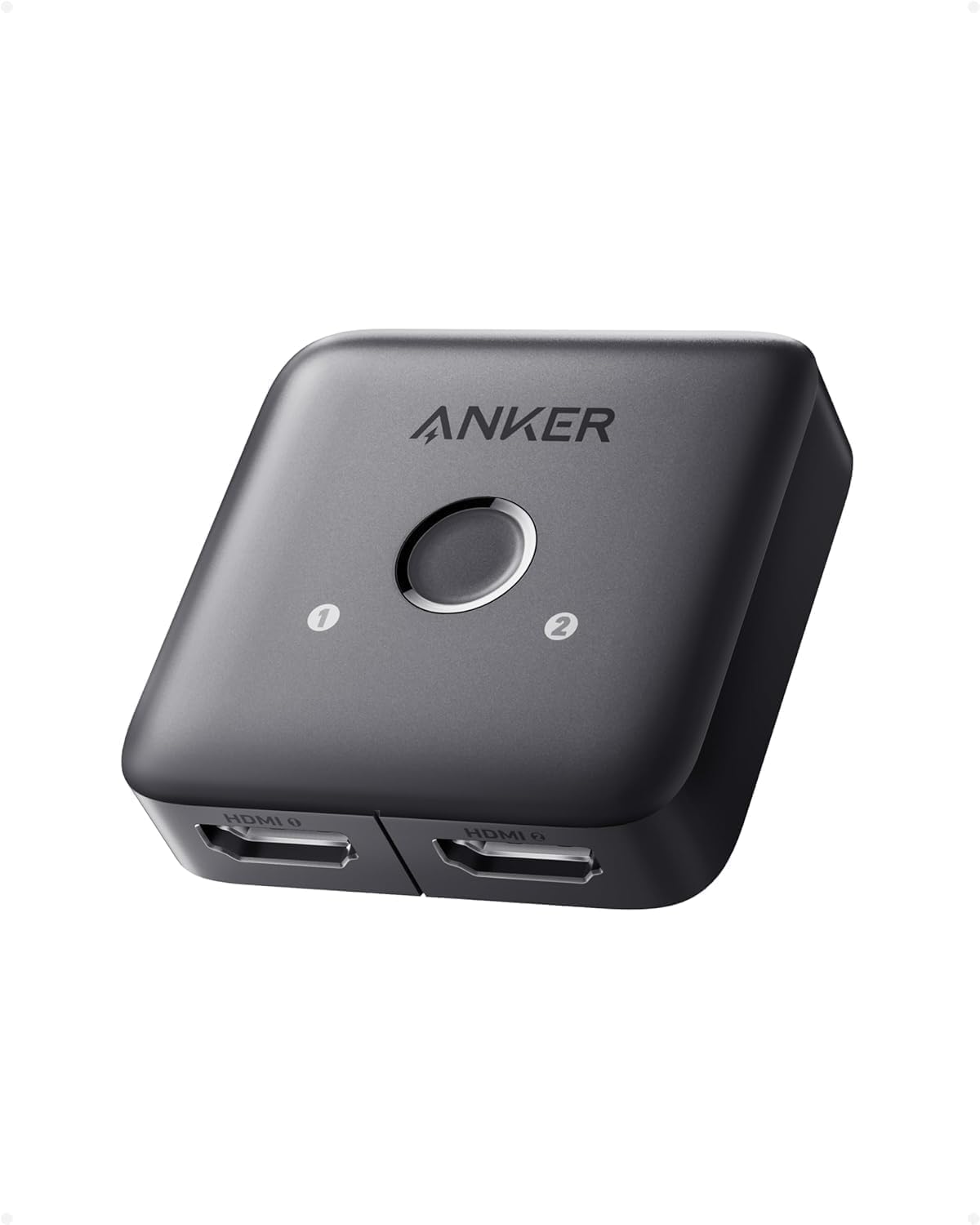 Anker 4K@60Hz 2 1 3D, Dolby, PS5 PS4, HDMI Switch, HDMI Switcher, in Out with Smooth Finish, Supports HDR, Compatible