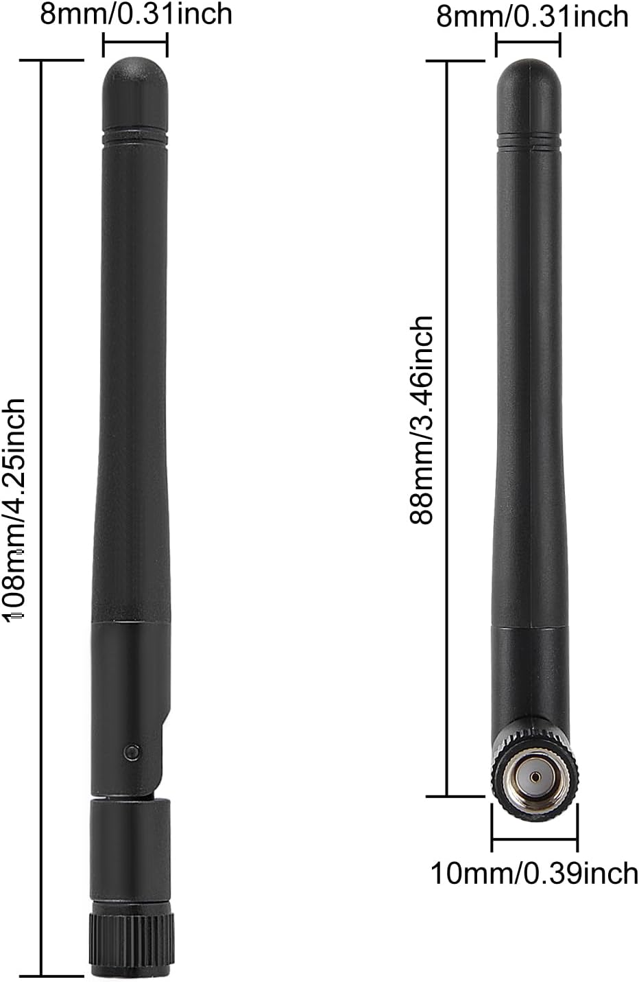 DORHEA 2Pcs 3dBi 2.4GHz 5GHz 5.8GHz Dual Band WiFi Antenna RP-SMA Male Bluetooth Antenna for USB Adapter Camera Video