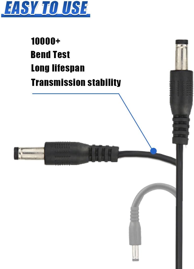 Craedli 12V 5V 5.5x2.1mm 11 Car Charger with DC Power Cable, DC Cigarette Lighter Plug Power Cord with Connectors